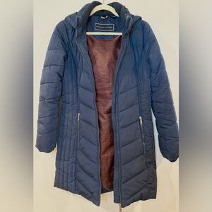 Tommy Hilfiger Long Navy Puffer Coat